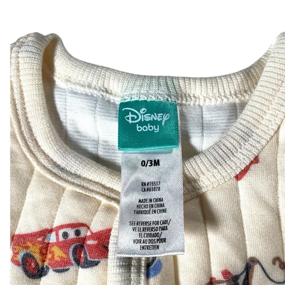 Disney Baby Pixar Cars Hooded Quilted Sleeper 0-3 Mo Lightning McQueen Tow Mater